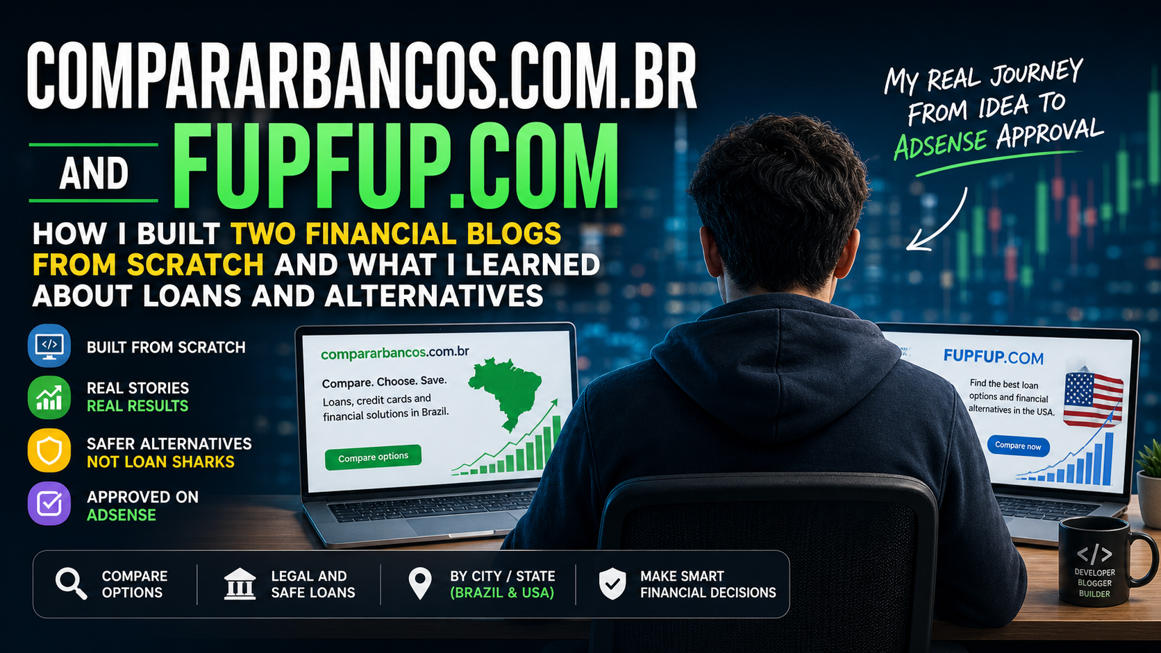 compararbancos.com.br and fupfup.com: how I built two financial blogs from scratch and what I learned about loans and alternatives